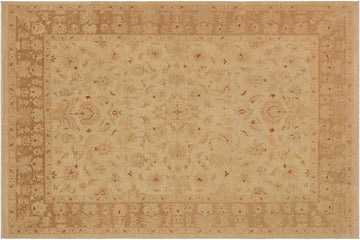 handmade Traditional Kafkaz Chobi Ziegler Beige Brown Hand Knotted RECTANGLE 100% WOOL area rug 9 x 12